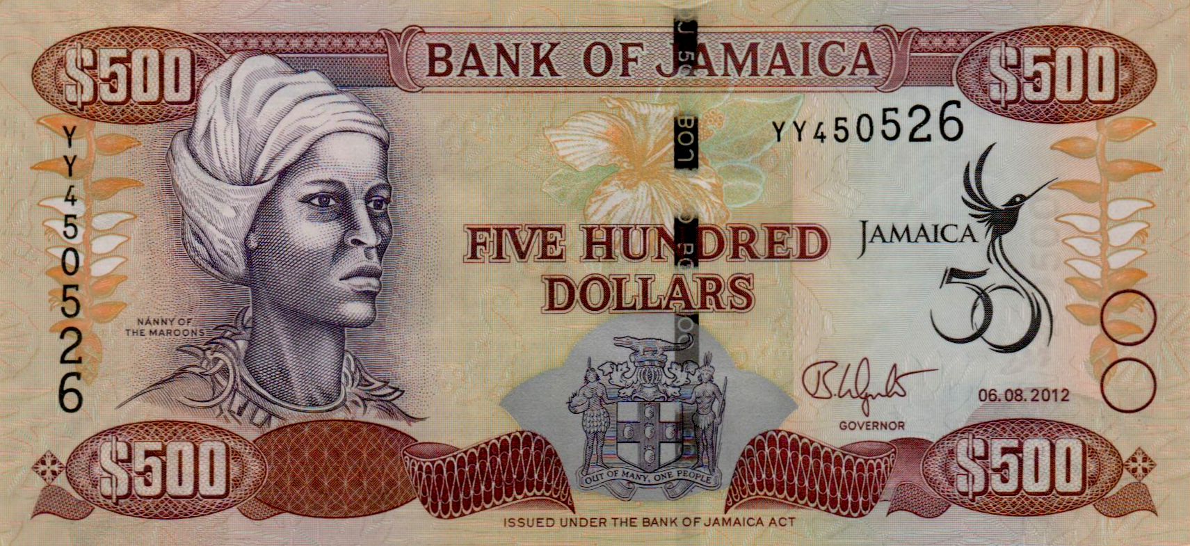 Jamaica 500 2012 UNC P-91